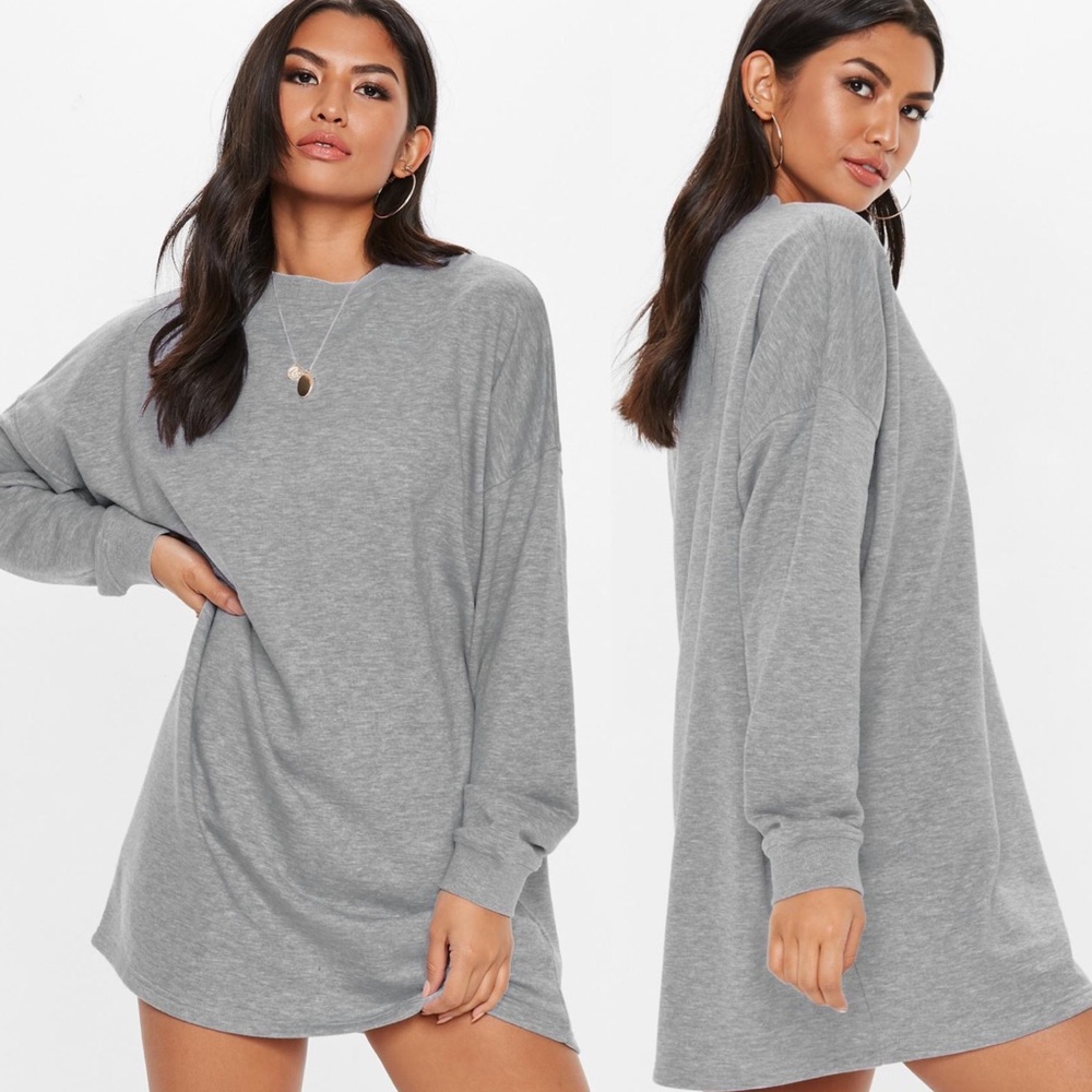 NWT Grey Oversized Basic Sweater Dress